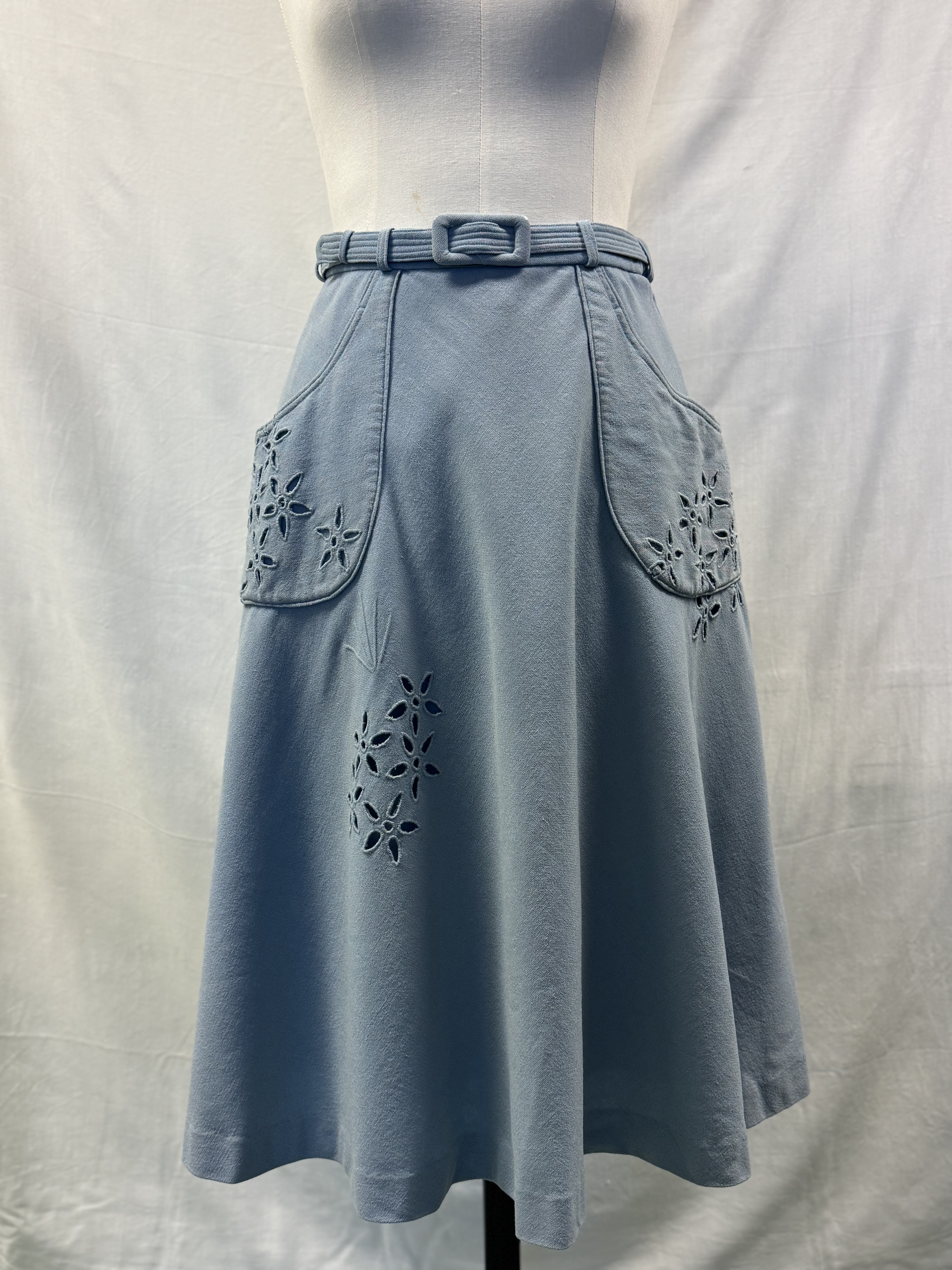 Pale Blue A-Line Skirt