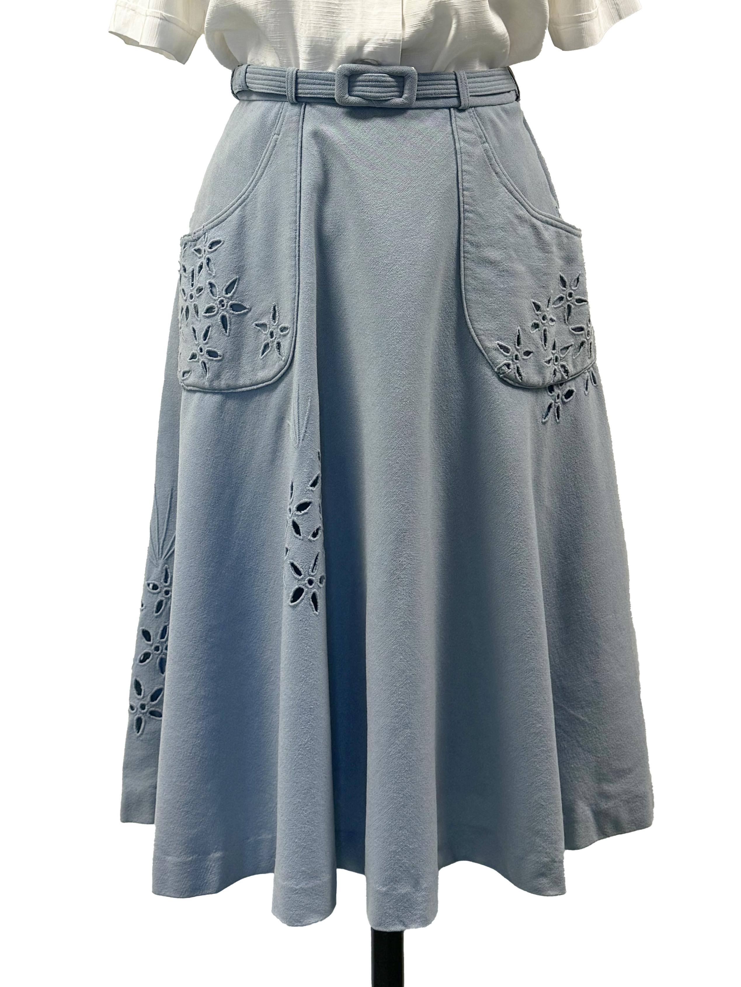 Pale Blue A-Line Skirt
