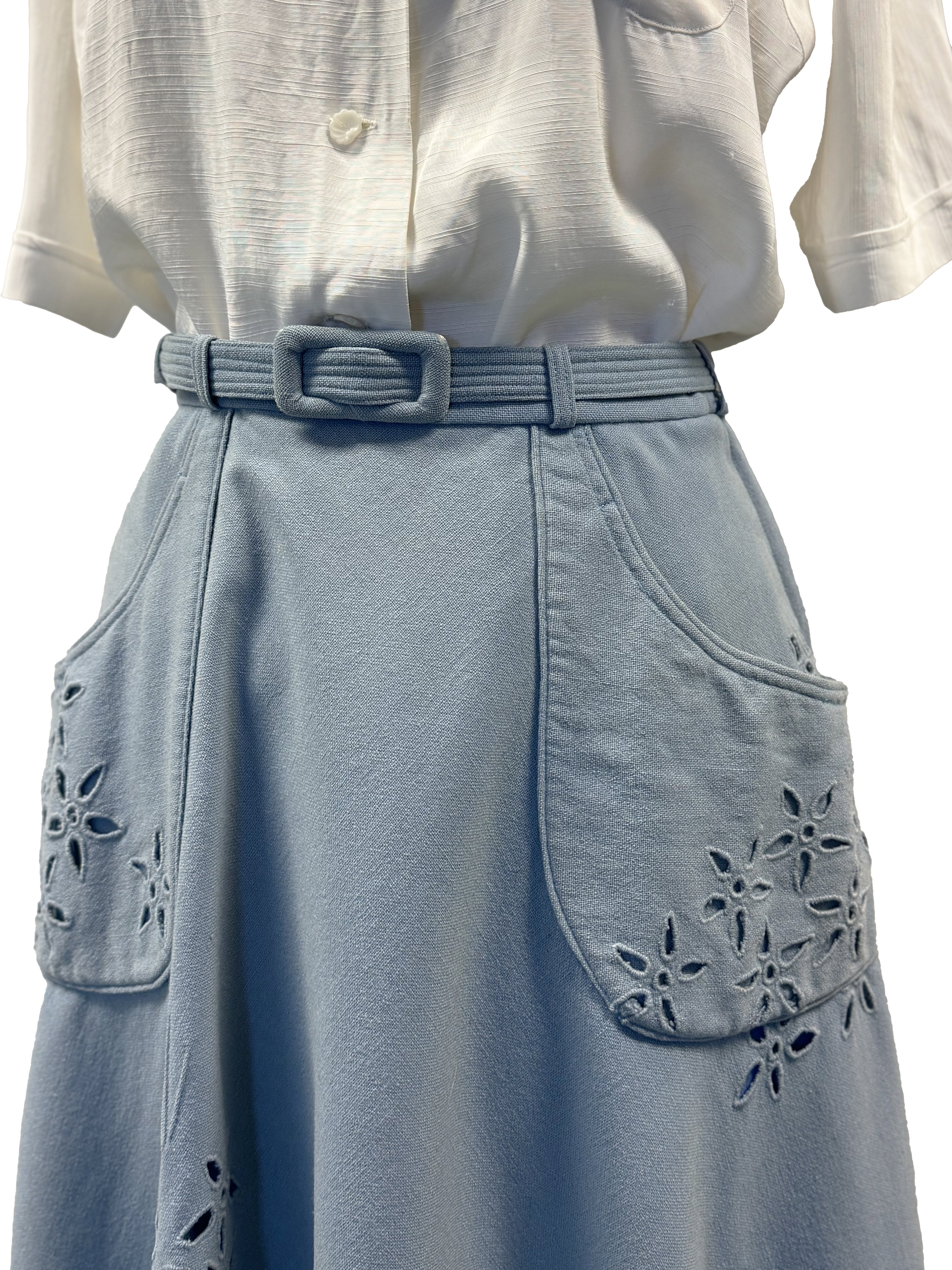 Pale Blue A-Line Skirt