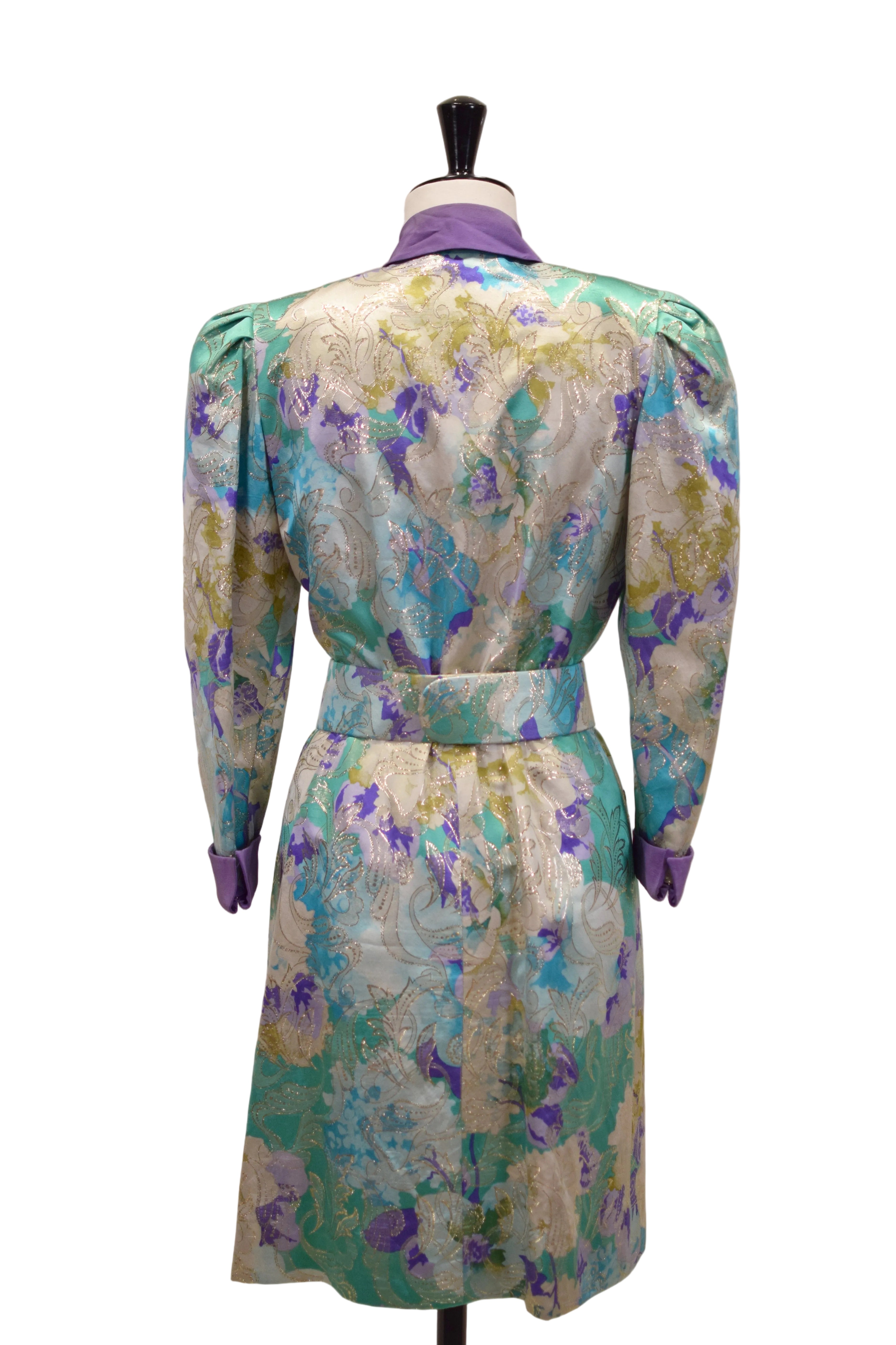 Floral Shirt Dress with Gold Buttons