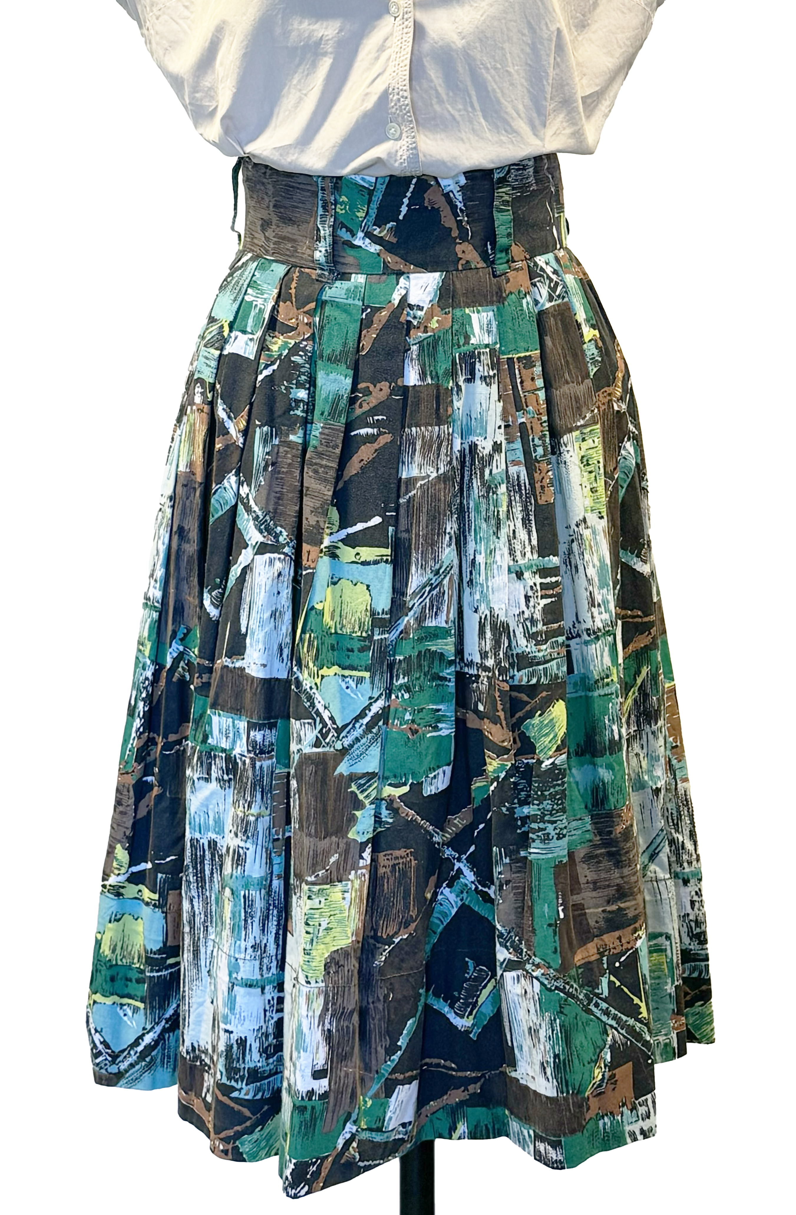 Print Skirt with High Waist
