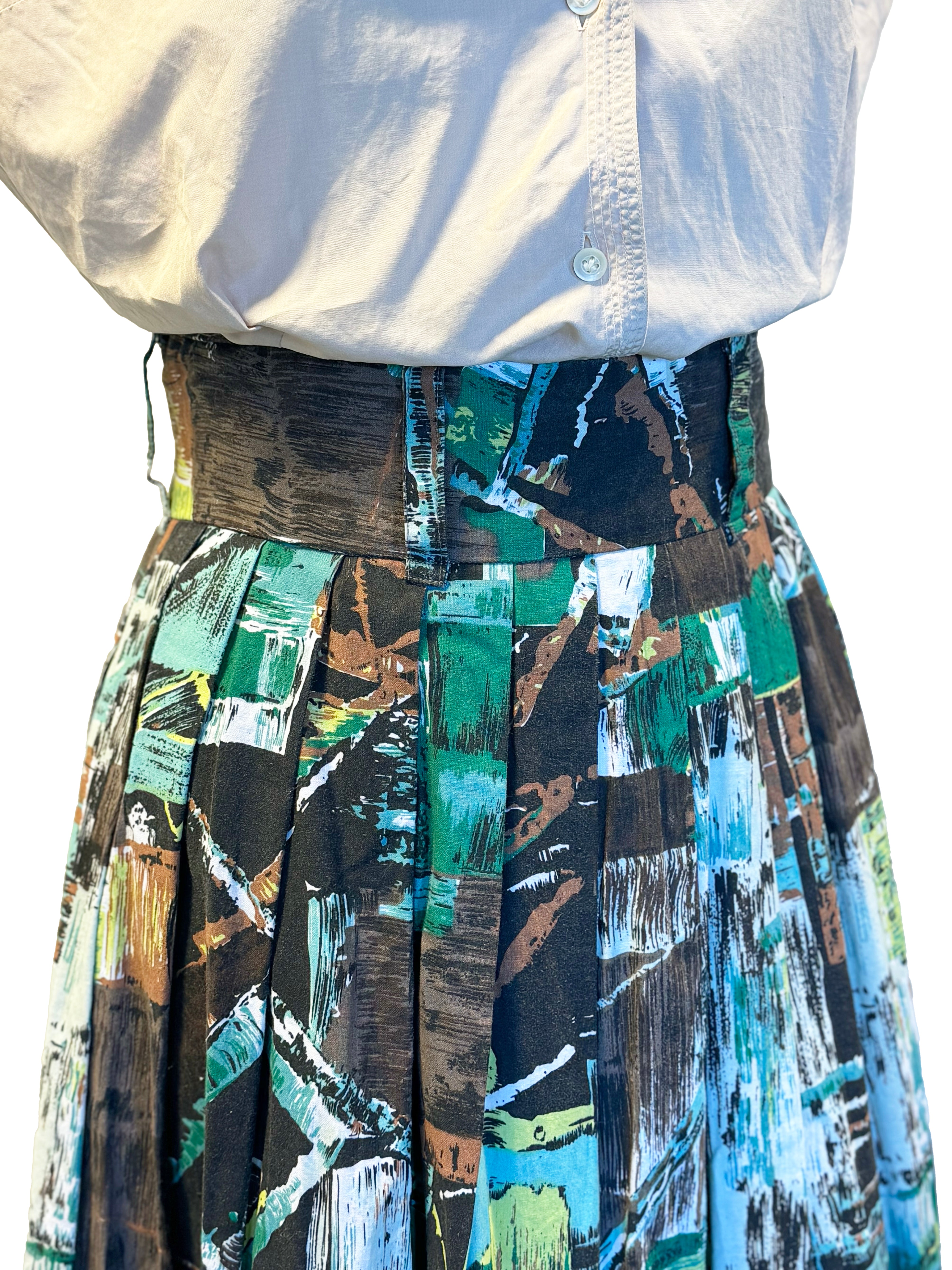 Print Skirt with High Waist
