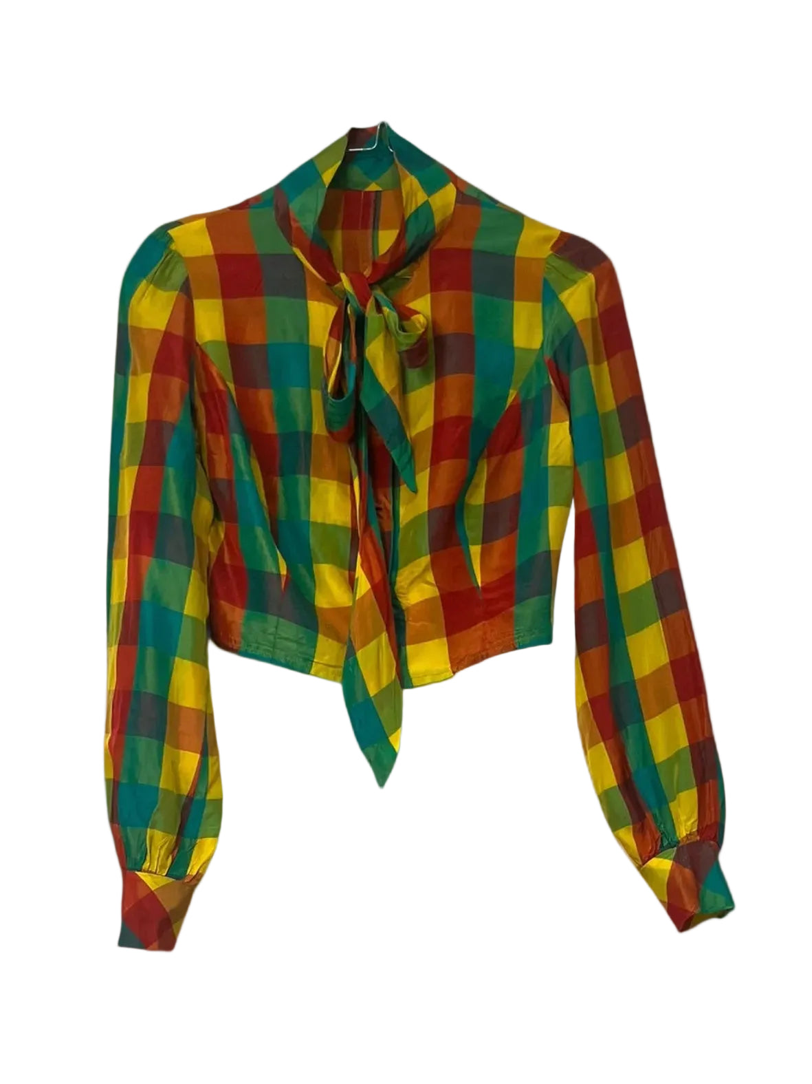Long sleeved crooped blouse with a bow